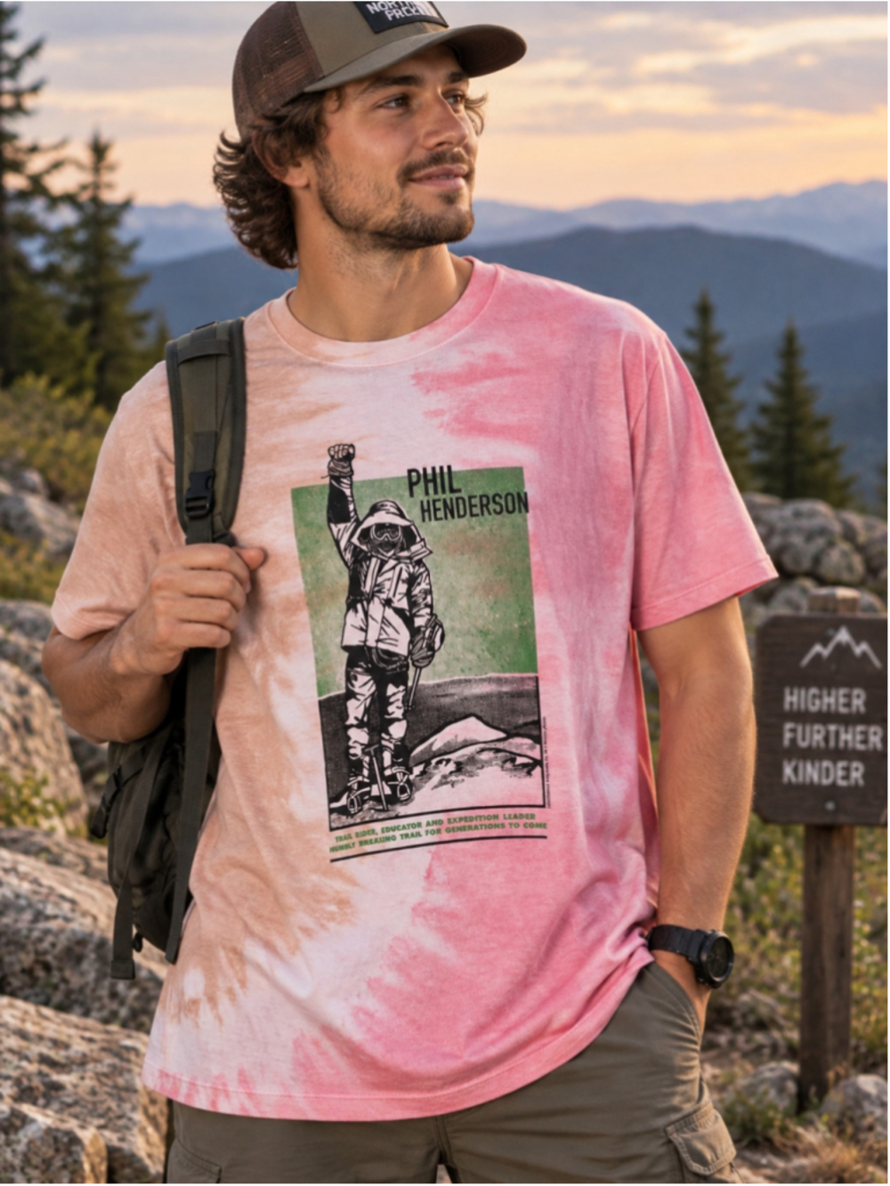 The North Face Phil Henderson Graphic Tee Pink Beige Men’s Size XL